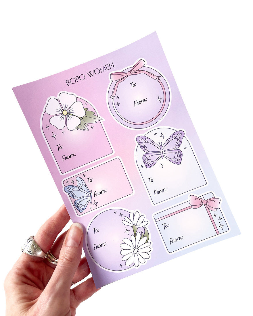 Christmas Gift Tag Sticker Sheet