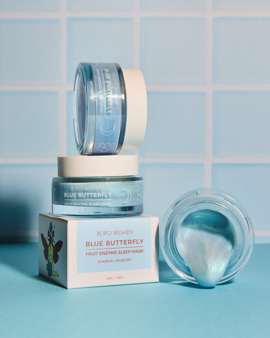 Blue Butterfly Enzyme Sleep Mask - Bopo Women